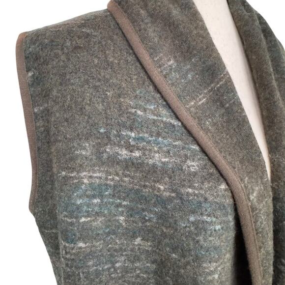 Lucky Brand Wool Blend Duster Style Sleeveless Cardigan Green Women’s Size XS/S - Picture 6 of 7